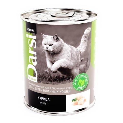 Darsi Sterilised влажный корм для стерилизованных кошек с курицей 340 г фото 1