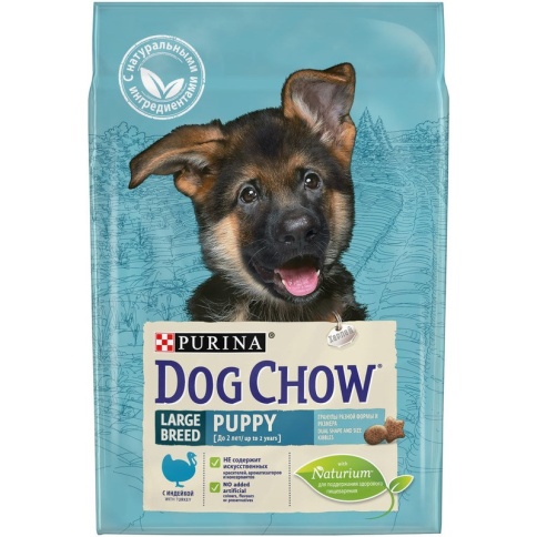 Purina Dog Chow для щенков крупных пород до 2 лет с индейкой - 2,5 кг фото 2