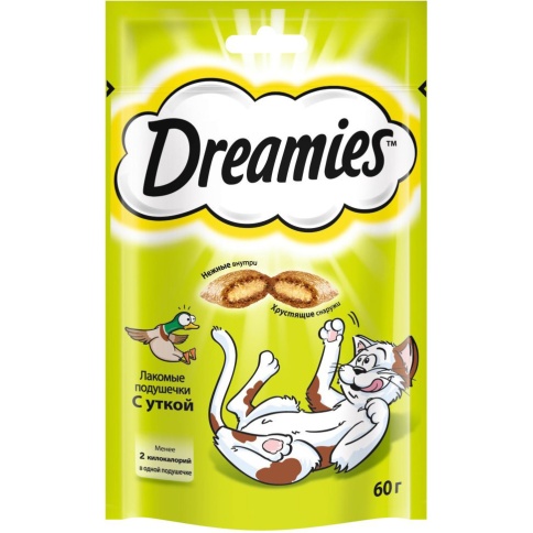 Dreamies лакомые подушечки для кошек с уткой 60 г фото 1