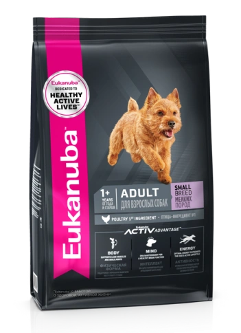 Сухой корм Eukanuba Adult Mini Breed для взрослых собак миниатюрных пород с птицей, 1.5 кг фото 1