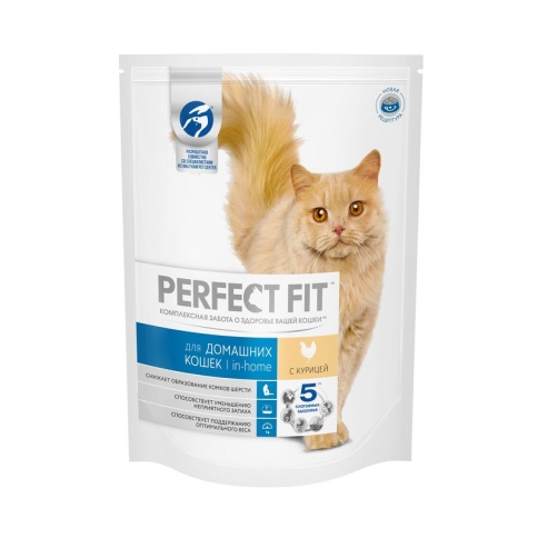 Perfect Fit In-home сухой корм с курицей для взрослых домашних кошек от 1 года до 8 лет - 650 гр фото 2