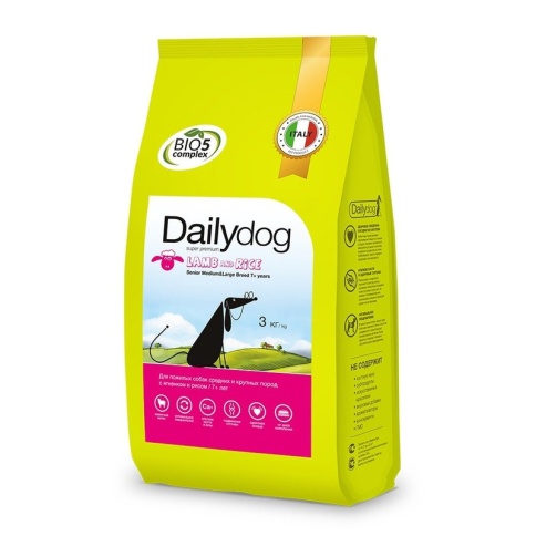 Сухой корм Dailydog Senior Medium Large Breed Lamb and Rice для пожилых собак средних и крупных пород с ягненком и рисом 3 кг фото 2