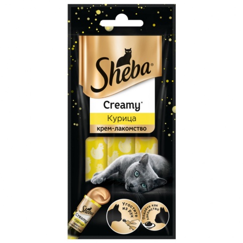Sheba крем-лакомство для кошек с курицей - 3 шт 12 г фото 1