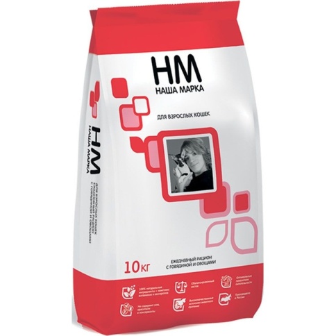 Наша Марка сухой корм для взрослых кошек с говядиной и овощами 10 кг фото 1