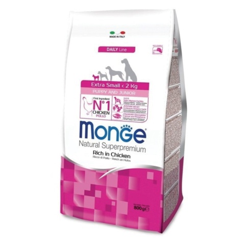 Monge Dog Extra Small Puppy Junior сухой корм для щенков миниатюрных пород с курицей 800 гр фото 2