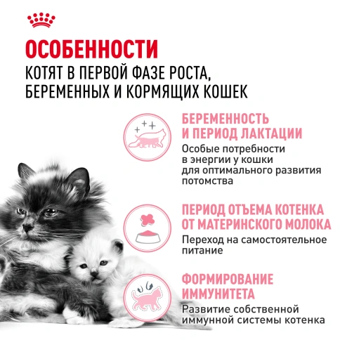 Сухой Корм Royal Canin MOTHER AND BABYCAT (МАЗЕР ЭНД БЕБИКЭТ)Питание для котят в возрасте с 1 до 4 месяцев, а также беременных и лактирующих кошек фото 2