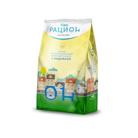 Наш рацион сухой корм для взрослых кошек с индейкой 0,4 кг фото 1