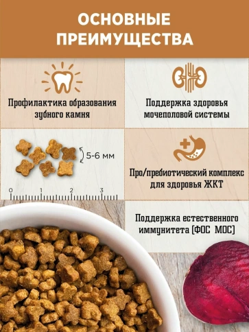 Сухой корм Fawna с лососем, тыквой и красными ягодами для взрослых собак мелких пород, 3 кг фото 3