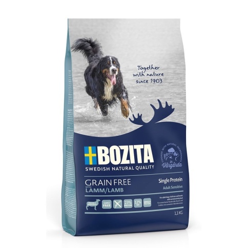 Bozita Grain Free Lamb 23/12 сухой корм беззерновой для взрослых собак с нормальным уровнем активности с ягненком - 1,1 кг фото 1