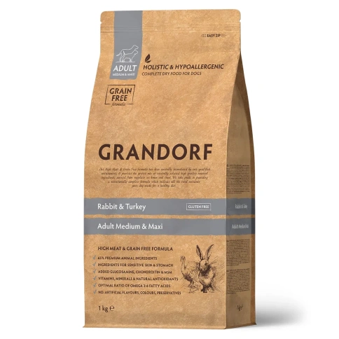 Сухой корм Grandorf Holistic кролик с индейкой для взрослых собак средних и крупных пород, 1 кг фото 1
