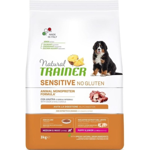 Trainer Natural Sensitive No Gluten Puppy & Junior сухой корм для щенков мелких пород с уткой - 3 кг фото 1