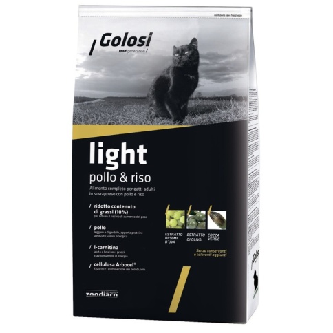 Golosi Cat Adult Light сухой корм для кошек с избыточным весом с курицей и рисом - 20 кг фото 2