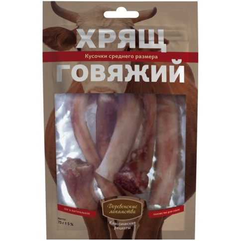 Деревенские лакомства Хрящ говяжий средний размер - 75 г фото 2