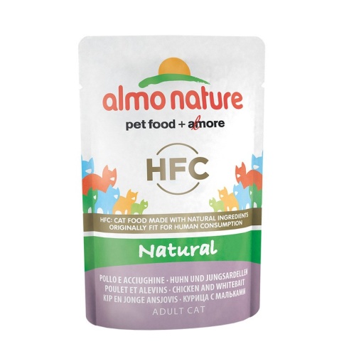 Almo Nature Classic Nature Adult Cat Chicken & White Bait паучи для взрослых кошек с курицей и сардинками в бульоне - 55 г фото 1