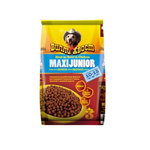 Вилли Хвост сухой корм для щенков крупных пород - 3 кг фото 2