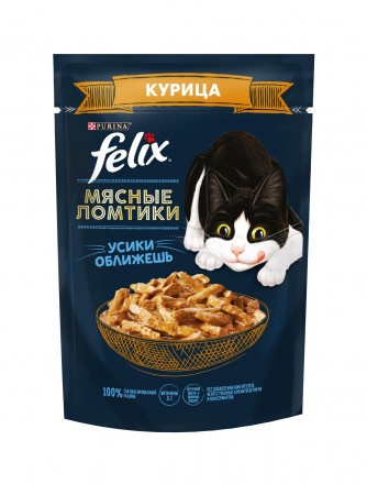 Felix Мясные ломтики паучи для кошек с курицей 26шт. х 75г. фото 1