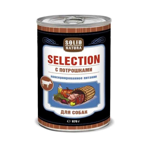 Solid Natura Selection Потрошки влажный корм для собак в жестяной банке 970 г фото 2