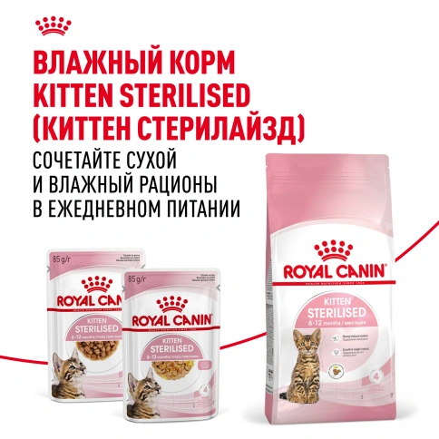 Сухой Корм Royal Canin  KITTEN STERILISED (КИТТЕН СТЕРИЛАЙЗД)Питание для стерилизованных котят с момента операции до 12 месяцев, 2 кг фото 8