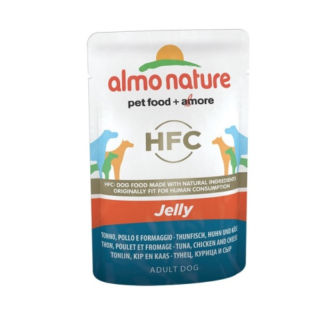 Almo Nature Classic Adult Dog Tuna, Chicken & Cheese Jelly паучи для взрослых собак с тунцом, курицей и сыром в желе - 70 г фото 2