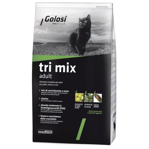 Golosi Cat Adult Tri Mix сухой корм для кошек с курицей, говядиной и рисом - 1,5 кг фото 2