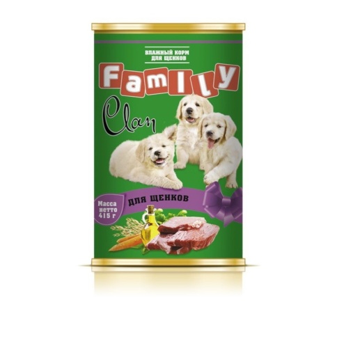 Clan Family влажный корм для щенков с курицей в консервах - 415 г фото 1