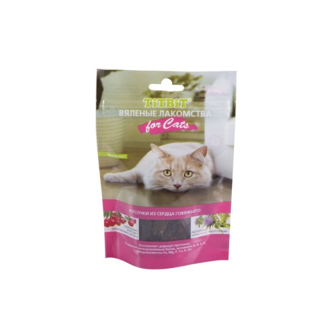 TiTBiT for Cats вяленые лакомства с говяжьим сердцем фото 1