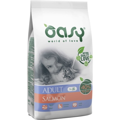 Oasy Dry Cat сухой корм для взрослых кошек с лососем - 300 г фото 1