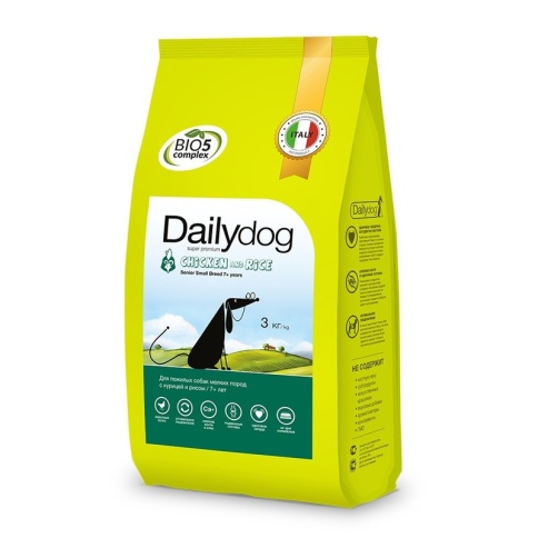Сухой корм Dailydog Senior Small Breed Chicken and Rice для пожилых собак мелких пород с курицей и рисом 3 кг фото 2