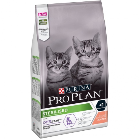 Pro Plan Kitten Sterilised сухой корм для стерилизованных котят с лососем - 1,5 кг фото 1