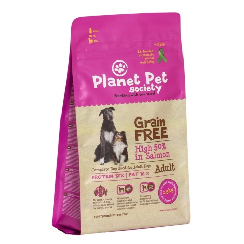Planet Pet Grain Free Salmon Adult сухой корм беззерновой для взрослых собак с лососем 2.5 кг фото 2
