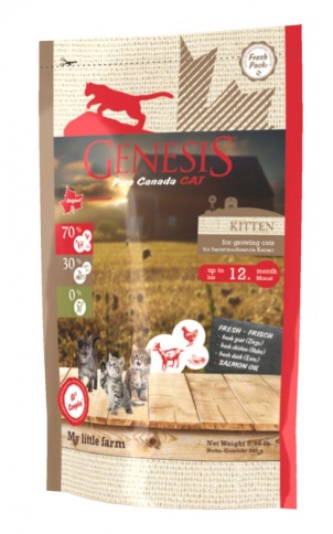 Genesis Pure Canada My Little Farm Kitten для котят, беременных и кормящих взрослых кошек с уткой, козой и курицей - 340 гр фото 1
