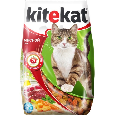 Kitekat сухой корм для взрослых кошек Мясной пир - 15 кг фото 1