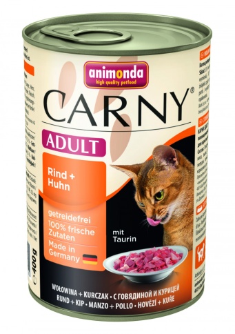 Animonda Консервы Carny Adult с говядиной и курицей для взрослых кошек всех пород - 400 г фото 1