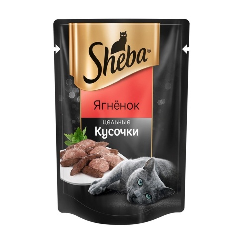 Sheba влажный корм для кошек с кусочками ягненка 80 г фото 1