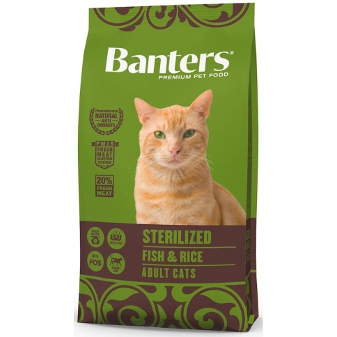 Сухой корм Banters Sterilized для стерилизованных кошек с рыбой и рисом - 2 кг фото 1