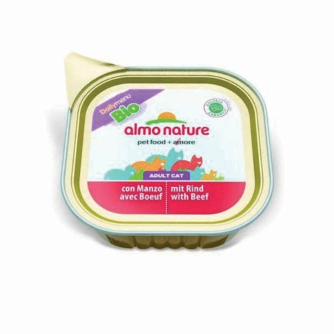 Almo Nature Daily Menu Bio Adult Cat Beef паштет для взрослых кошек био-меню с говядиной - 100 г фото 2