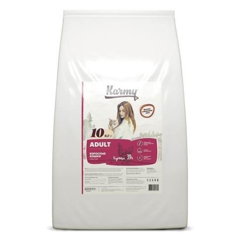 Сухой корм Karmy Adult для взрослых кошек с курицей 1.5 кг фото 1