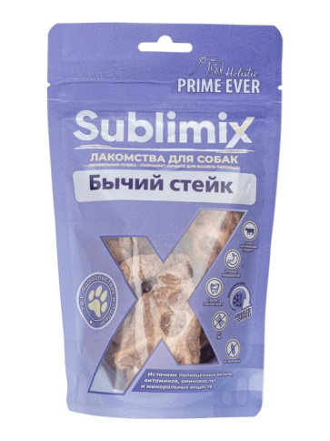 Prime Ever Sublimix Бычий стейк лакомство для собак - 55 г фото 1
