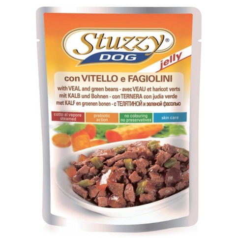 Stuzzy Dog для собак в паучах с телятиной и фасолью в желе - 100 г фото 1