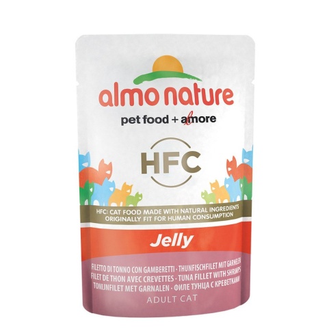 Almo Nature Classic Adult Cat Nature Jelly Tuna & Shrimps паучи с тунцом и креветками в желе для взрослых кошек - 55 г фото 1