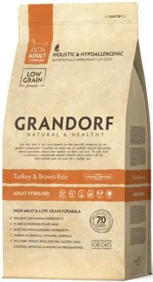 Grandorf turkey & Rice Adult Sterilised сухой корм для стерелизованных кошек, индейка с рисом - 400 г фото 1