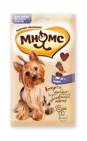Мнямс лакомство Ассорти с говядиной, ягненком и курицей для собак мелких пород - 60 г фото 1