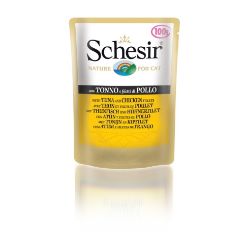 Schesir для кошек в паучах с тунцом и цыпленком - 100 г фото 1