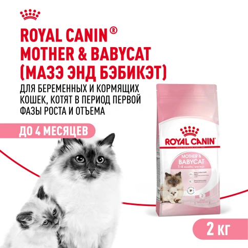 Сухой Корм Royal Canin MOTHER AND BABYCAT (МАЗЕР ЭНД БЕБИКЭТ)Питание для котят в возрасте с 1 до 4 месяцев, а также беременных и лактирующих кошек фото 1