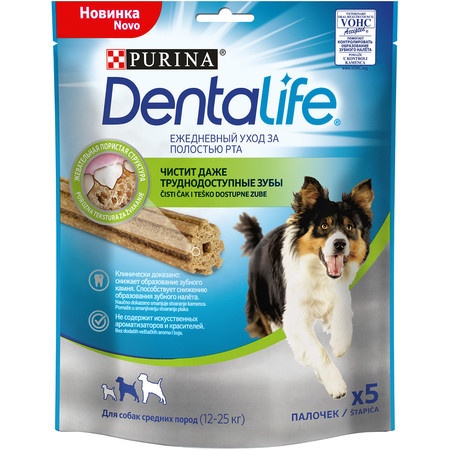 Purina DentaLife лакомство для собак средних пород - 115 г фото 1
