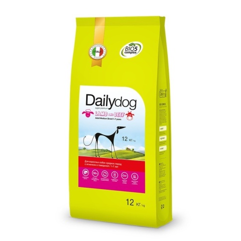 Dailydog Adult Medium Breed сухой корм для взрослых собак средних пород с ягненком и говядиной 12 кг фото 1