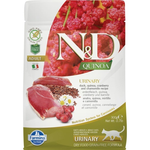 Farmina N&d Cat Grain Free Quinoa Urinary Duck сухой корм для кошек для профилактики мочекаменной болезни с уткой - 300 г фото 1