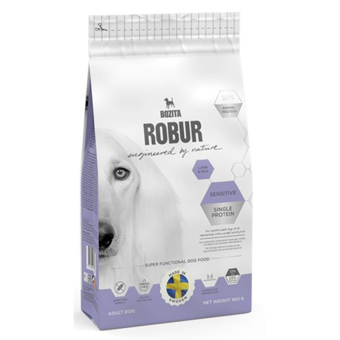 Bozita Robur Sensitive Single Protein сухой корм для взрослых собаквсех пород с ягненком - 950 г фото 2