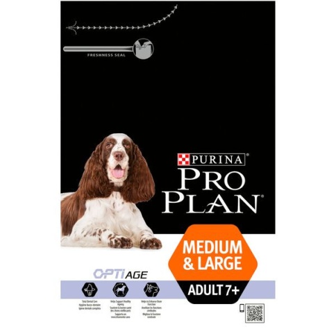 Purina PRO PLAN для взрослых собак старше 7 лет средних и крупных пород OPTIAGE с курицей и рисом - 3 кг фото 1