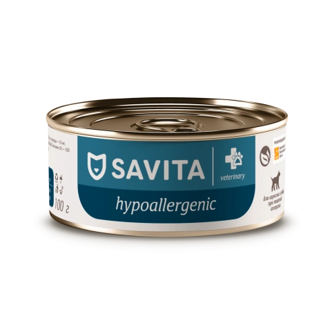 Влажный корм SAVITA Preventive Line Hypoallergenic для взрослых собак при пищевой аллергии, 100 г фото 1